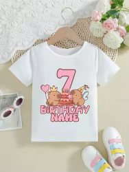 Camiseta blanca personalizada con nombre y princesa Magic Capybara