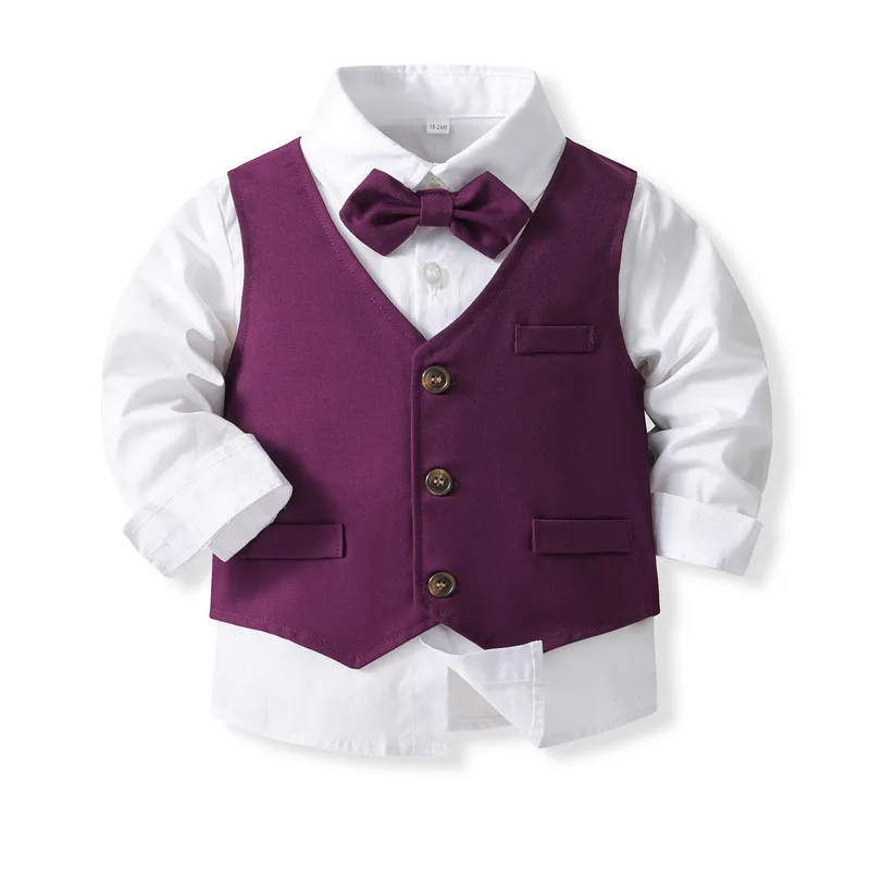 Conjunto de bebé niño con chaleco y corbata para otoño - imagen 4