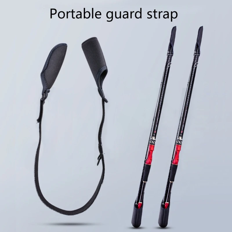Funda protectora punta caña de pescar con correa ajustable