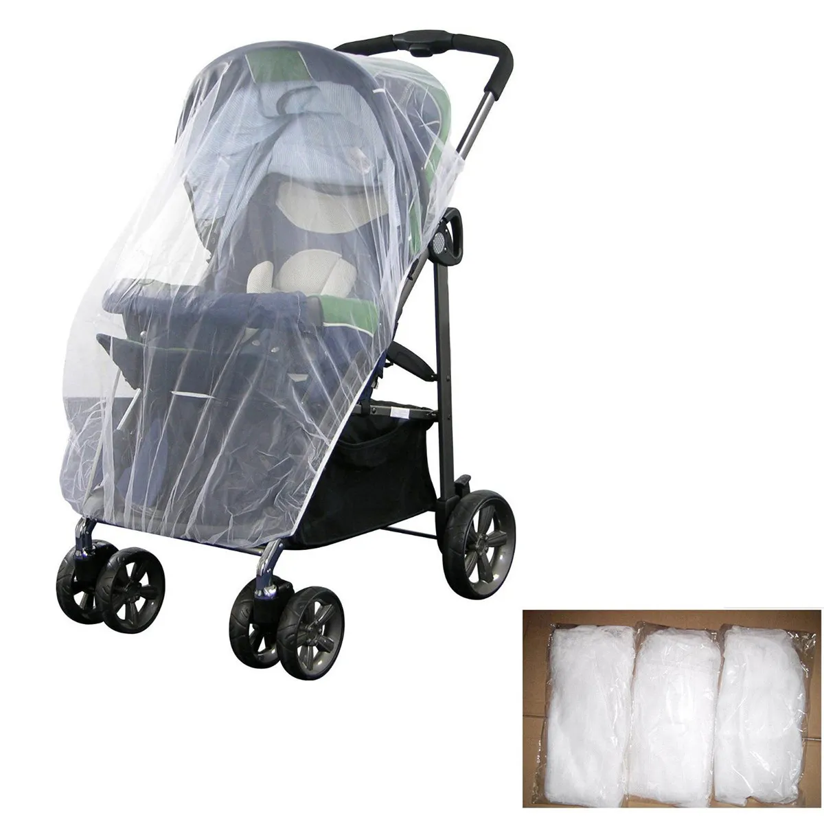 Mosquitera para cochecito de bebé blanca: protege de insectos