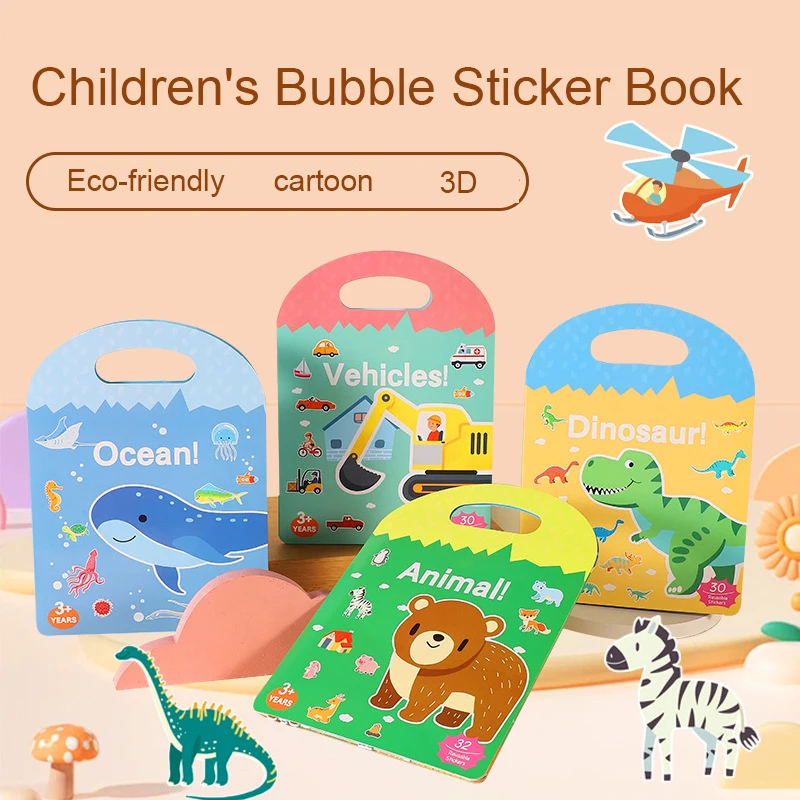 Libro de pegatinas reutilizable con burbujas para niños - imagen 4