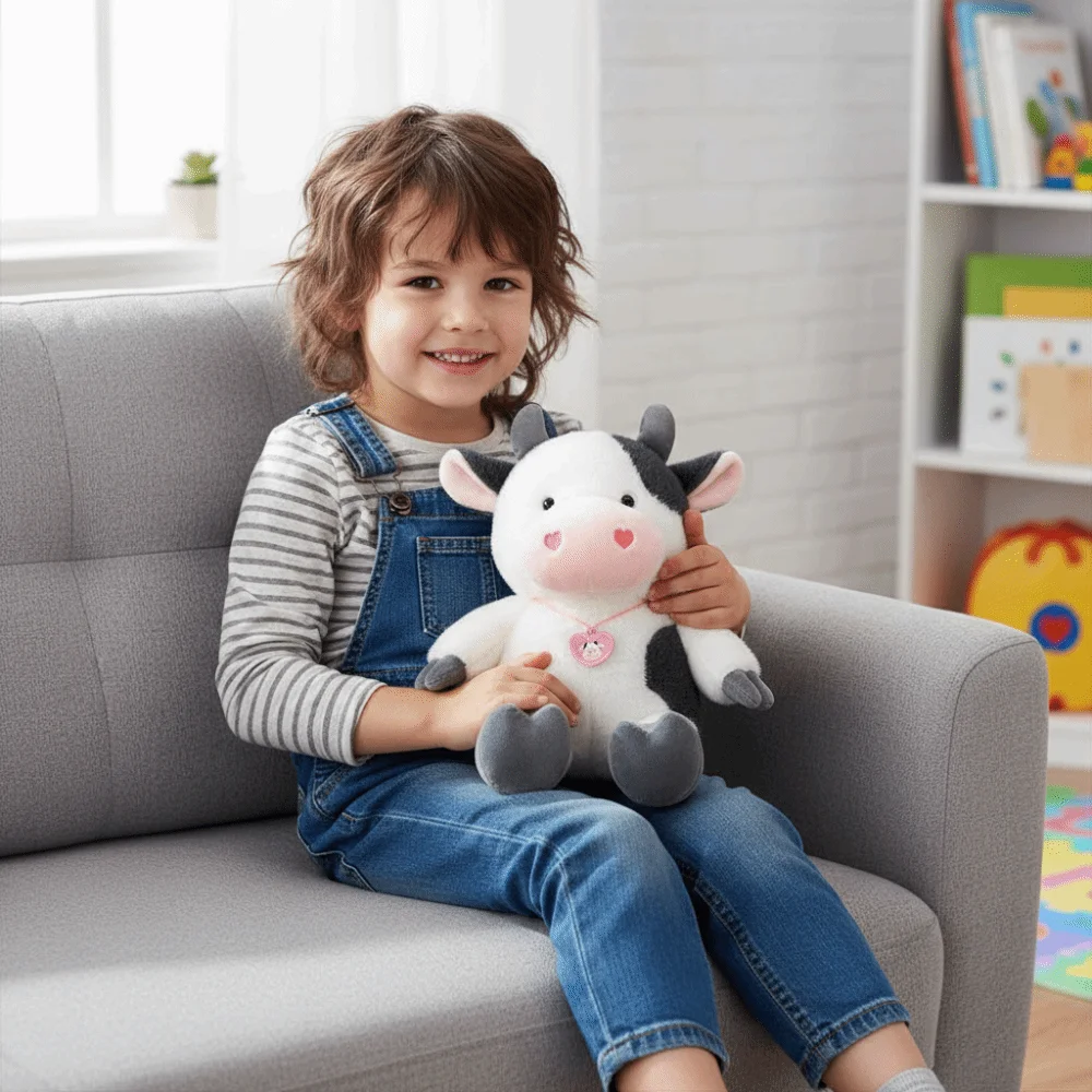 Vaca de peluche en diferentes estilos