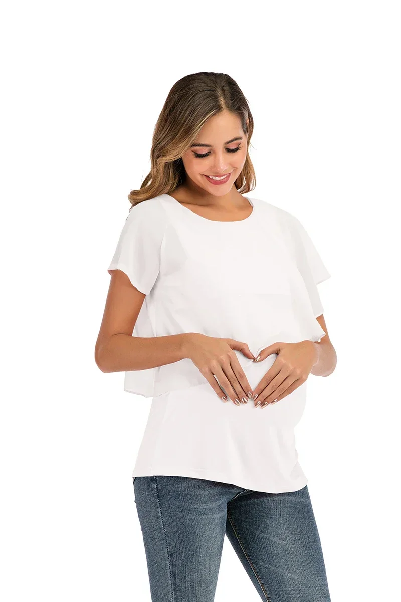 Camiseta de lactancia de verano envolvente sin mangas doble capa - imagen 4