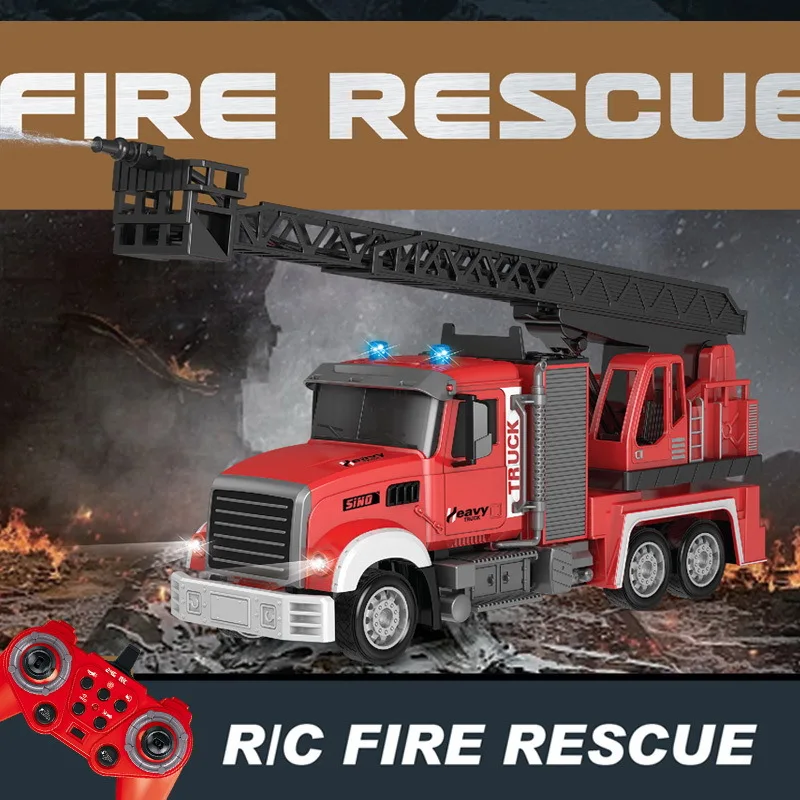 Camión de bomberos RC 1:12 con luces