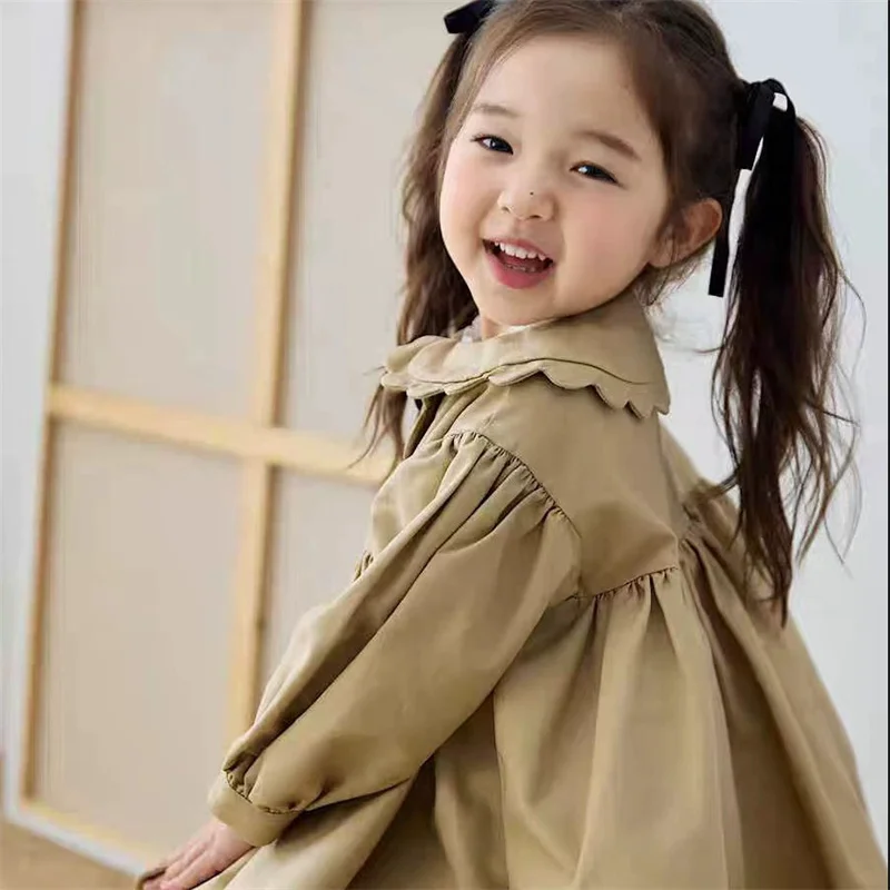 Gabardina ligera con solapa para bebé niña, manga larga - imagen 4
