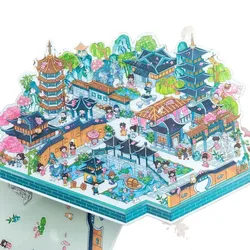 Pegatinas 3D casa de muñecas escenas en relieve
