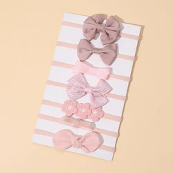Diadema bebé princesa rosa con lazo de cinta elástico