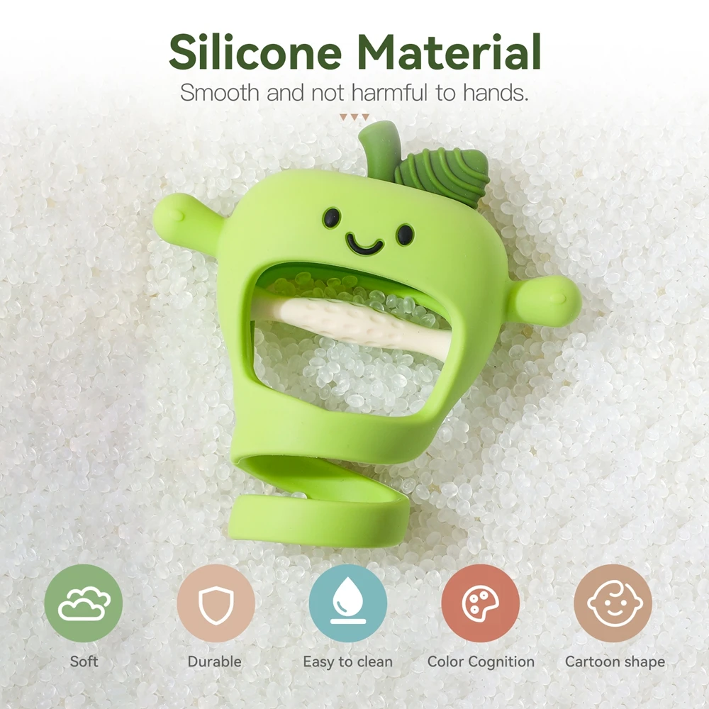 Guante mordedor en silicona para bebé con diseño manzana - imagen 5
