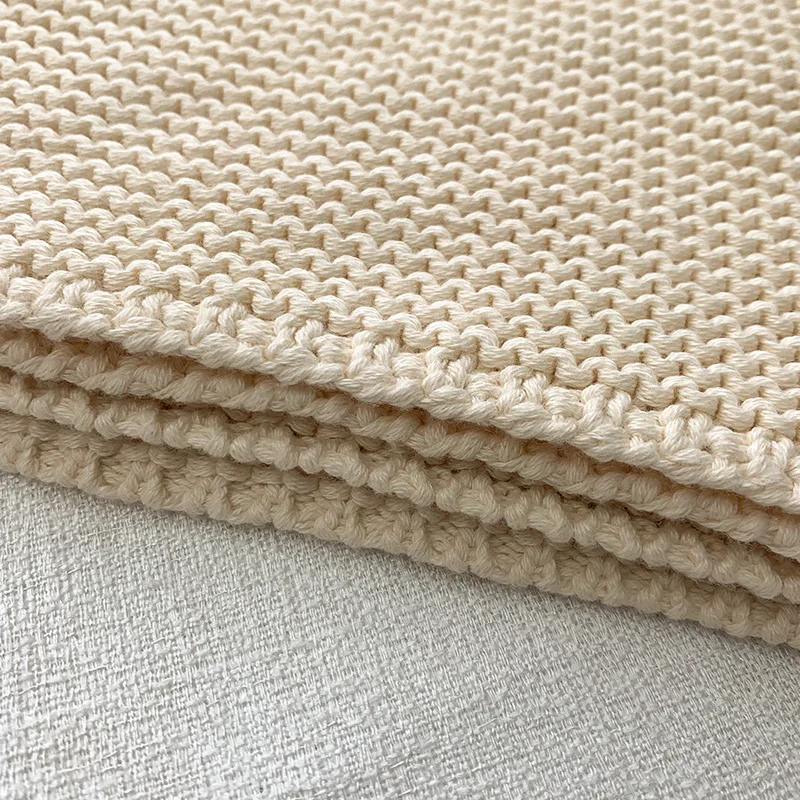 Manta para bebé tejida envolvente recién nacido beige - imagen 5