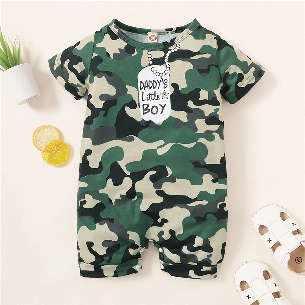 Pelele de verano para bebé 0-18 meses con camuflaje, estilo deportivo