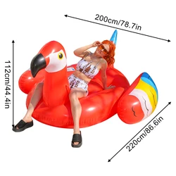 Flotador hinchable con forma de loro para piscina y playa