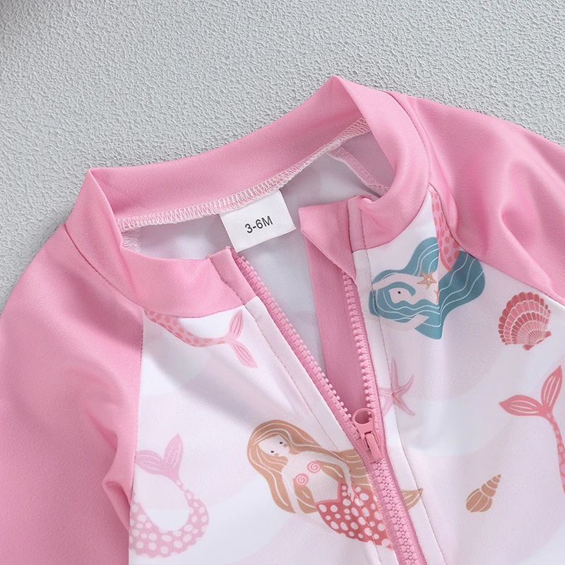 VISgogo traje de baño niña con estampado de concha de mar