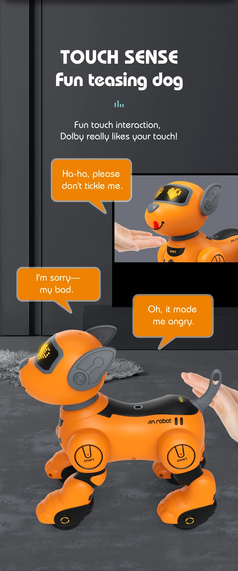 Bailes y movimientos del perro robot
