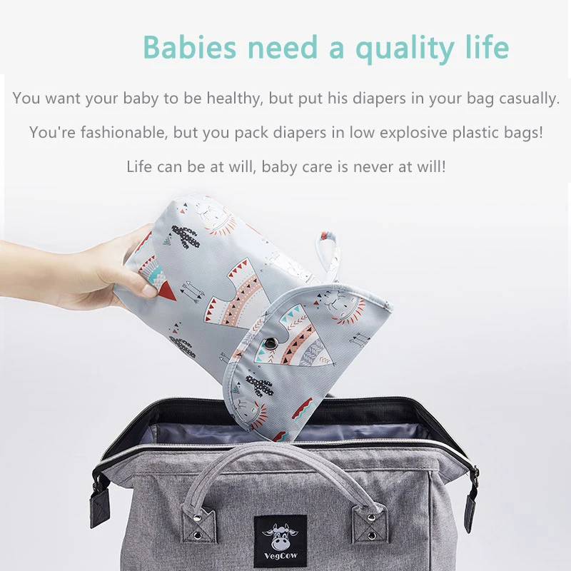 Bolsa de pañales impermeable para bebé - Organizador para cochecito - imagen 3