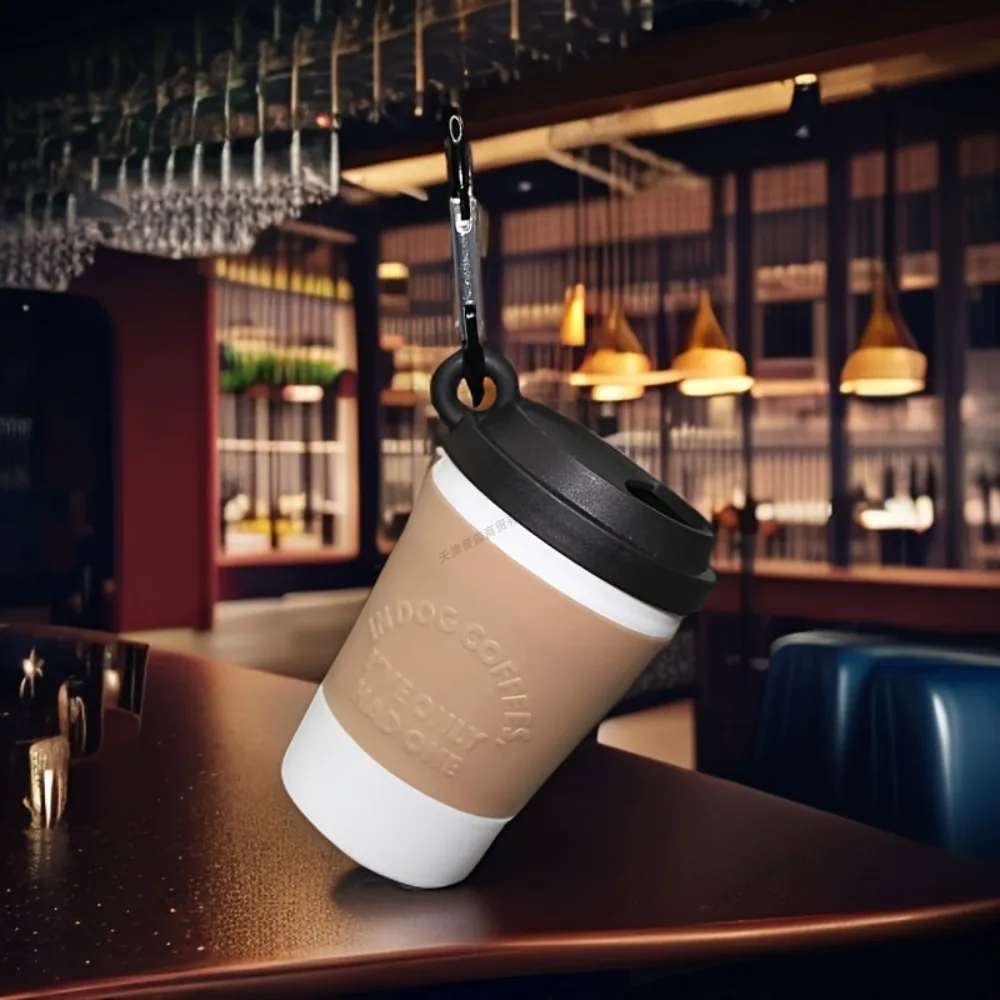 Dispensador de bolsas para perro tipo taza de café con mosquetón