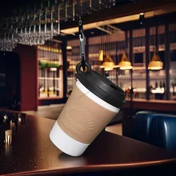 Dispensador de bolsas para perro tipo taza de café con mosquetón