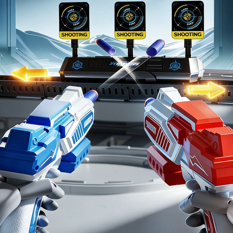 Pistola de dardos espuma eléctrica interactiva con diana - imagen 2