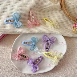 Pinzas para el pelo mariposa glitter tejido bebé flequillo laterales