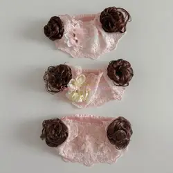 Diadema con moño y flores para niñas pequeñas, peluquín infantil
