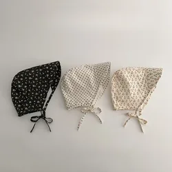Sombrero de pescador de algodón con cordones para bebé