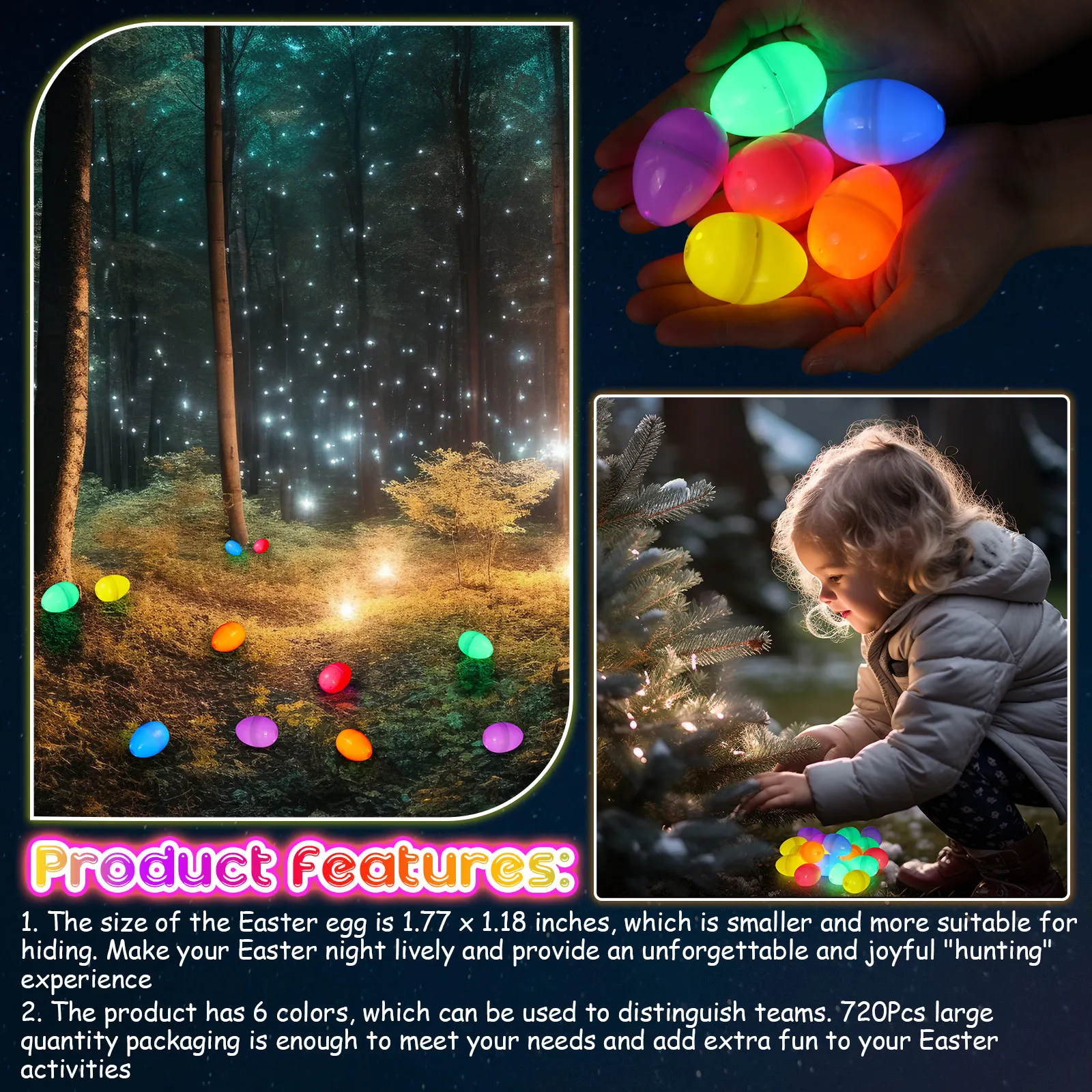 Juego de huevos de Pascua luminosos para niños - imagen 4