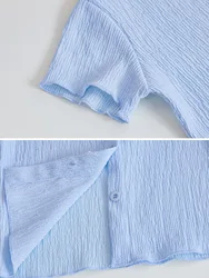 Conjunto de verano para niña con top de manga corta y falda