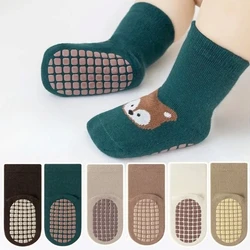 Calcetines antideslizantes para bebés con dibujos de zorro y oso