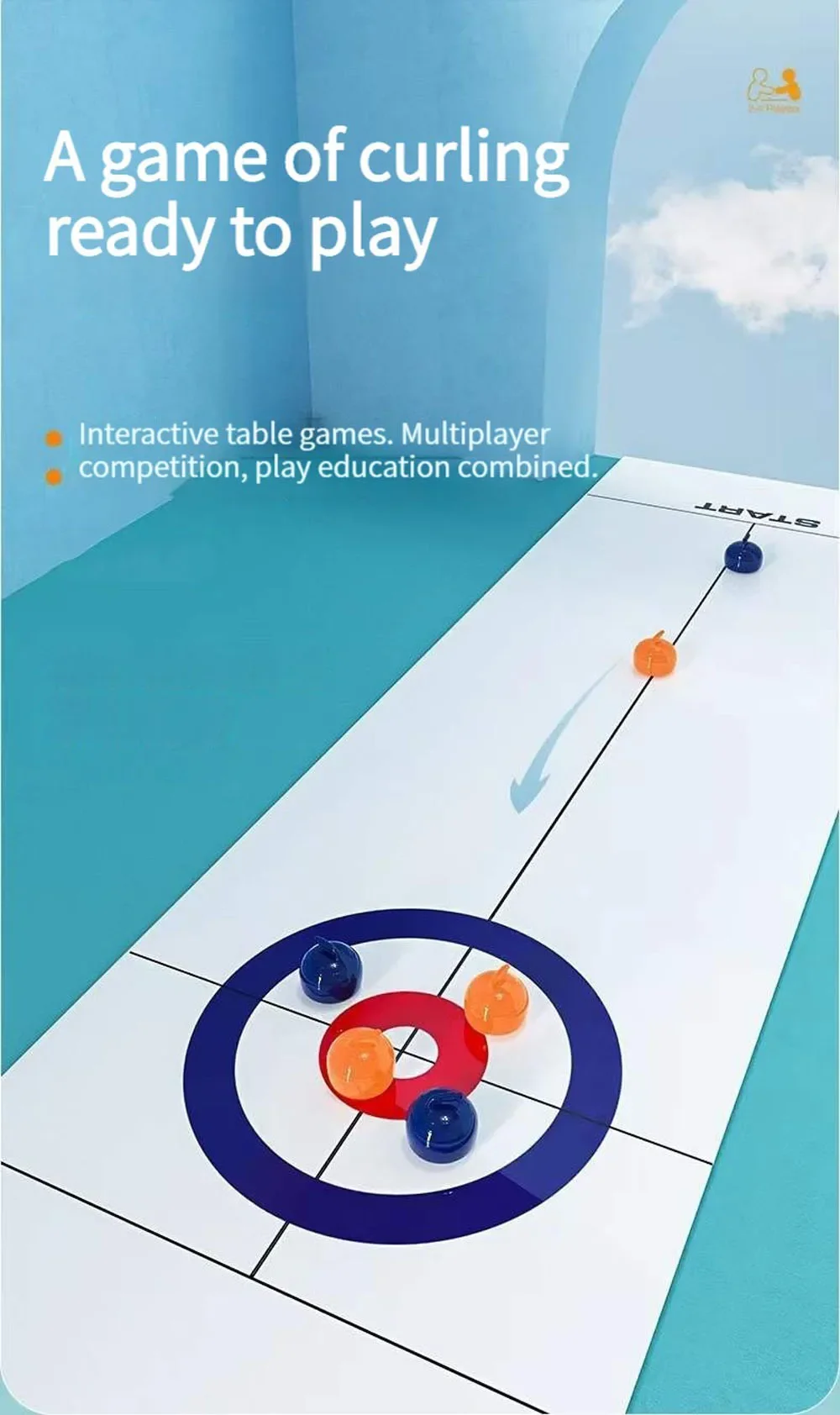 Juego de mesa rizado plegable compacto para niños y adultos