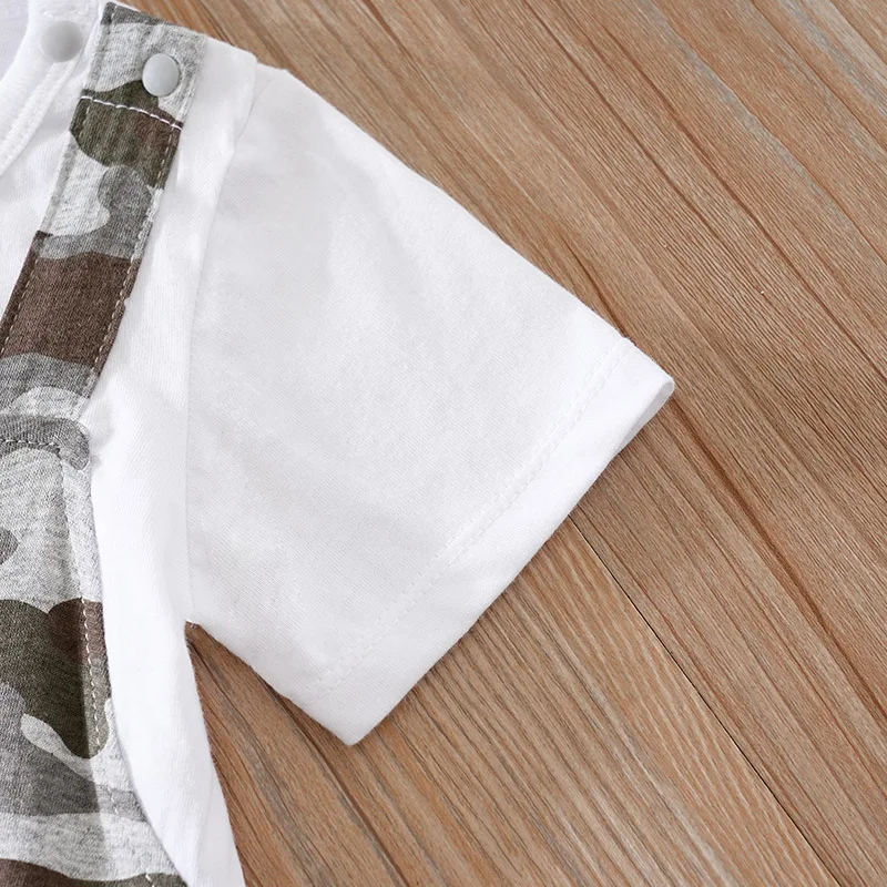Pijama mono bebé camuflaje algodón manga corta verano - imagen 4