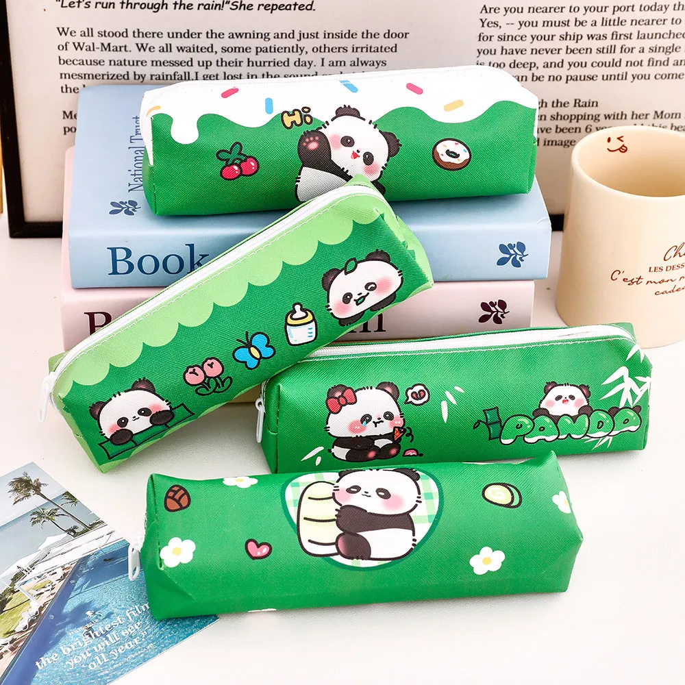 Estuche para lápices con panda y cremallera, gran capacidad - imagen 3