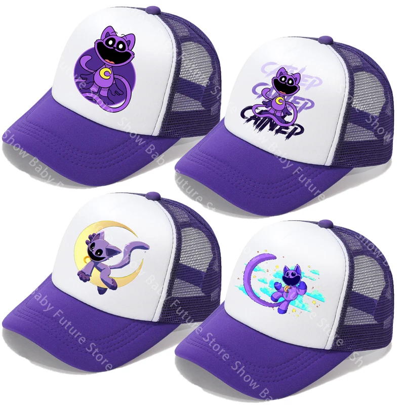 Gorra béisbol morada de malla transpirable con animales sonrientes - imagen 3
