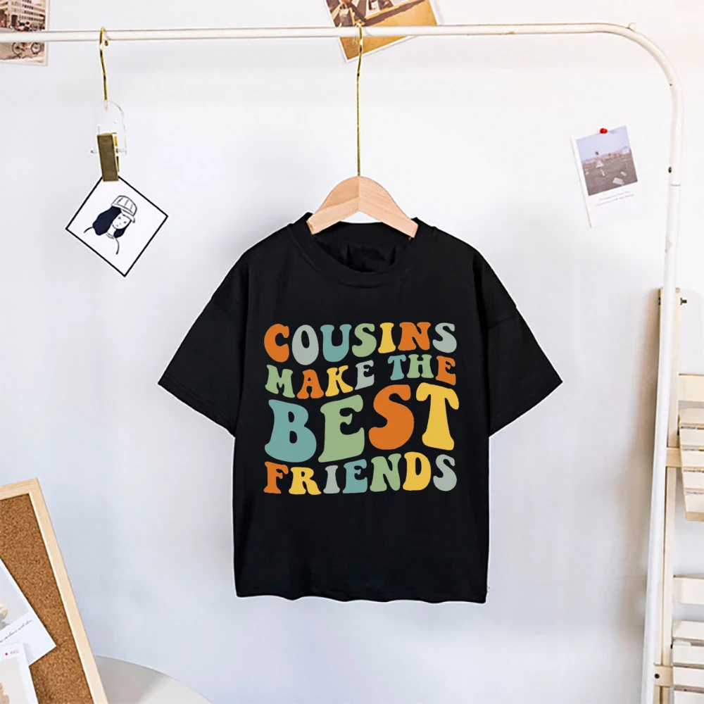 Cousins camiseta estampada de verano para niños y niñas, manga corta - imagen 3