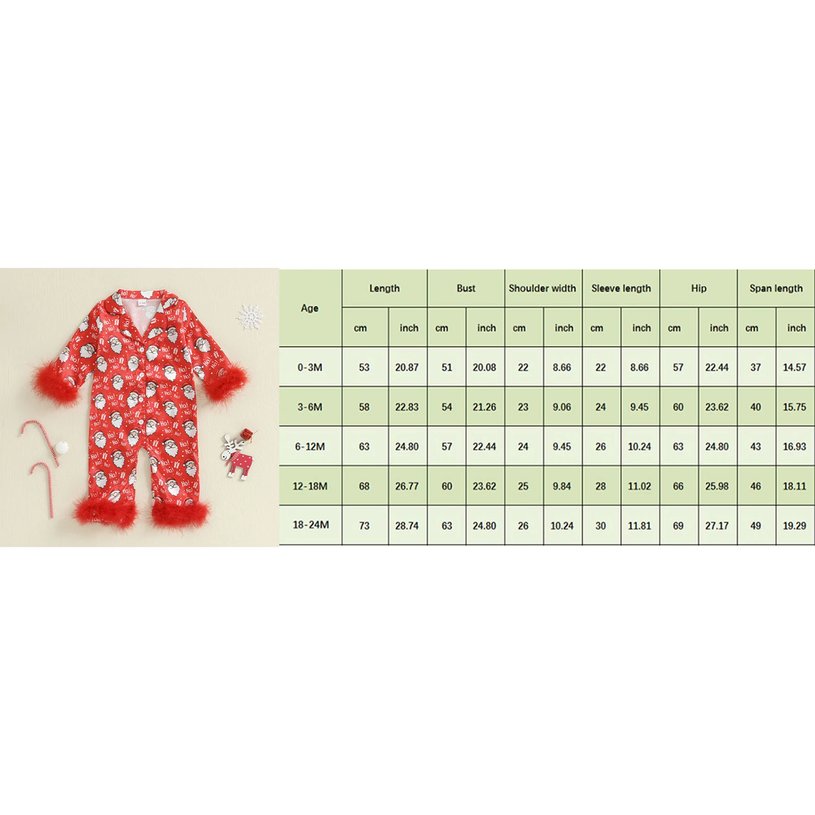 Tregren Pijama de Navidad tipo pelele satén para niña con botones - imagen 4