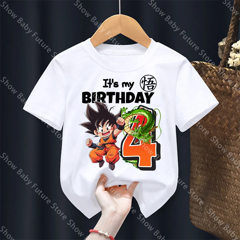 Camiseta de niño algodón blanca Dragon Ball con estampado Goku - imagen 5