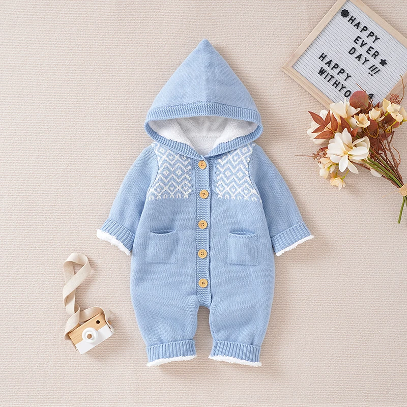 Pelele de invierno con capucha para bebé – Algodón suave - imagen 5