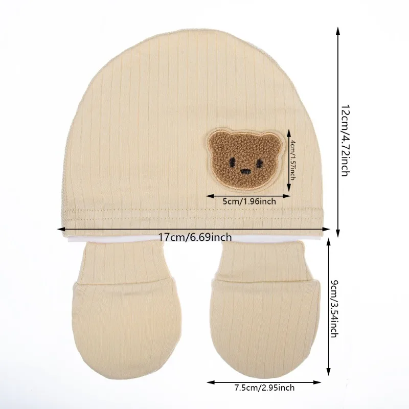 Gorro reversible de algodón orgánico para recién nacido, oso - imagen 5