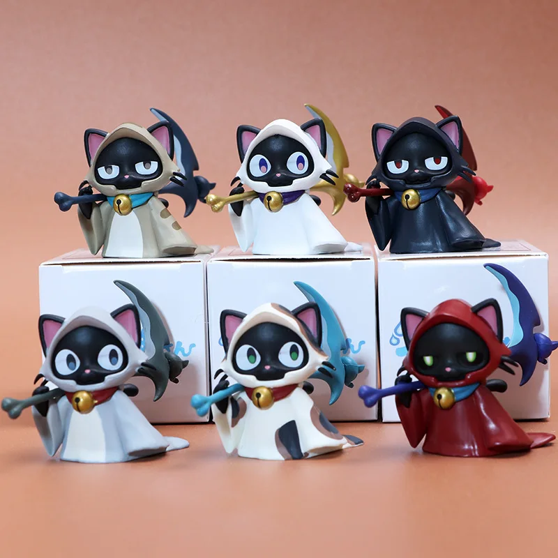 Figura coleccionable de gato estilo anime con guadaña infantil PVC - imagen 3