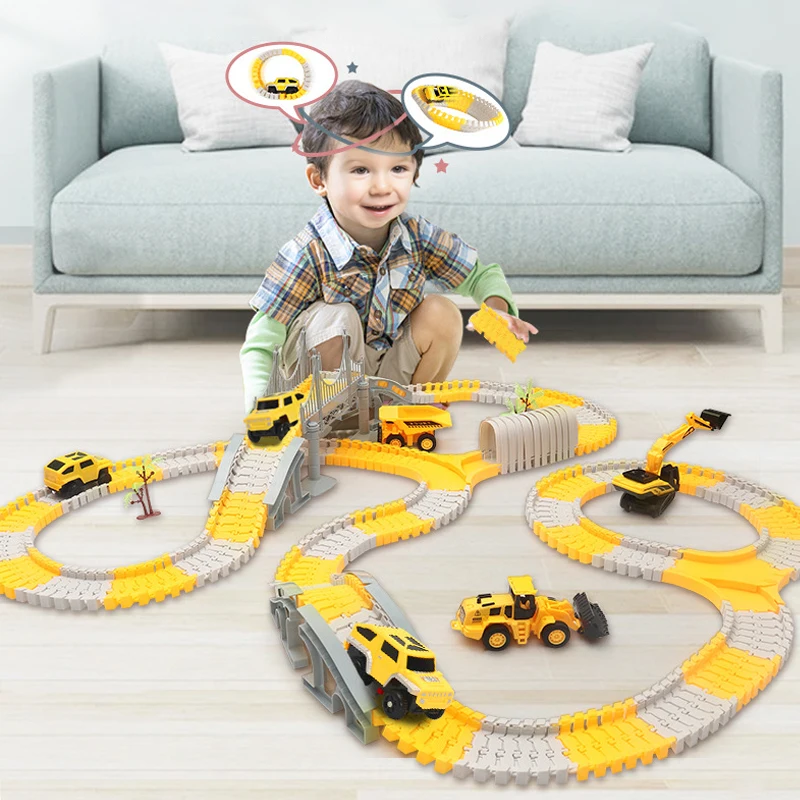 Set de construcción con vehículos eléctricos de carreras para niños - imagen 2