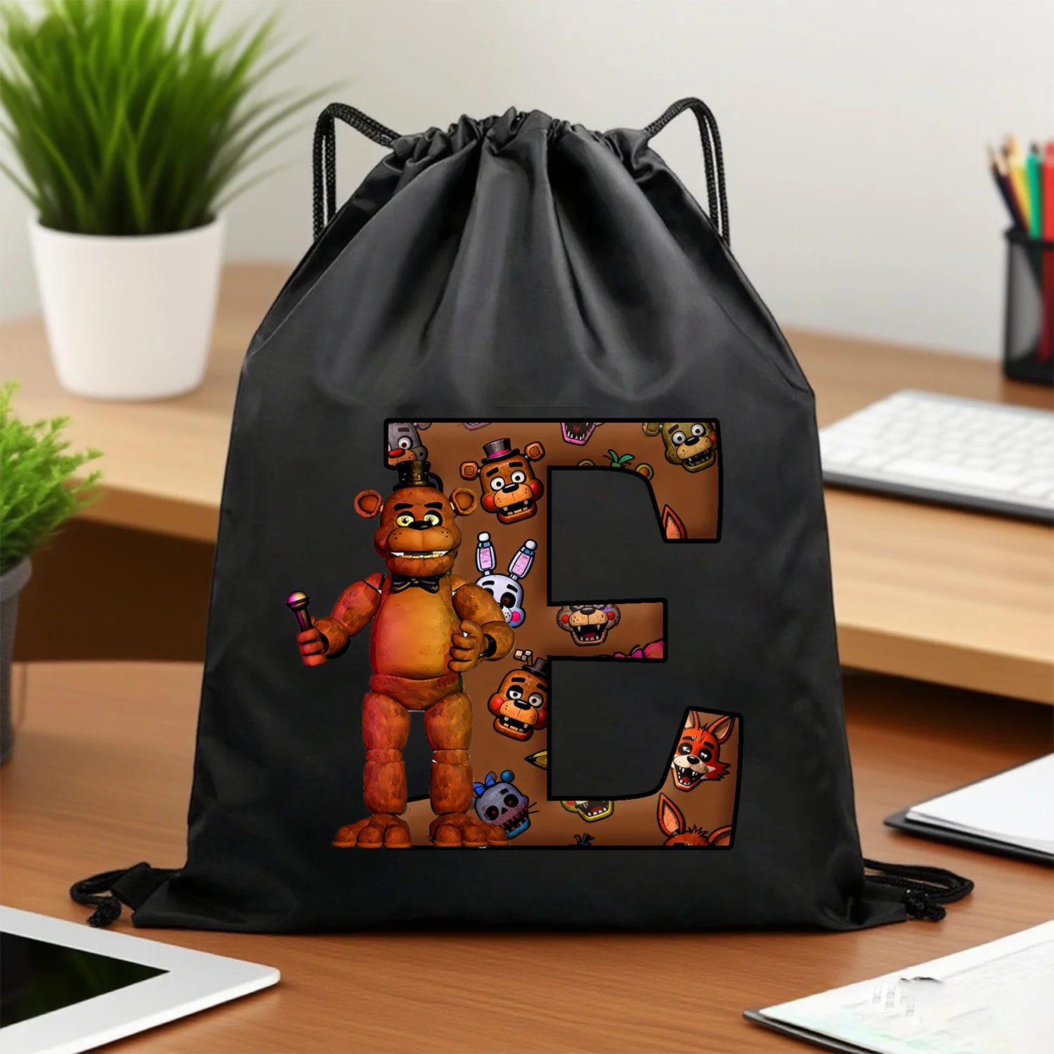 Bolsa con cordón Fnafs Five Nights At Freddy's de almacenamiento negra - imagen 5