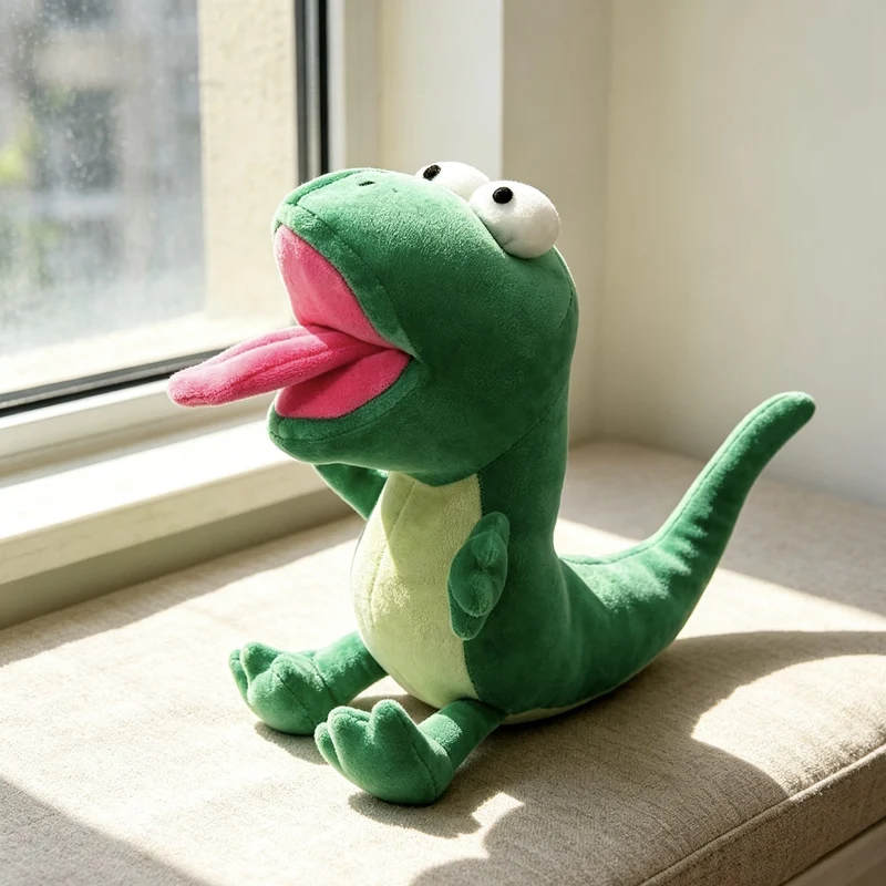 Peluche de lagarto suave verde para niños, regalo cumpleaños