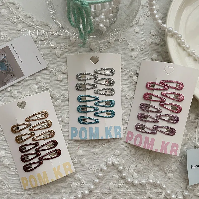 Pinzas para el pelo infantiles con brillantina, estilo casual - imagen 3