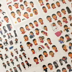 Pegatinas transparentes de personajes estilo japonés para álbum
