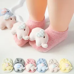 Calcetines cortos de bebé con elefantes para recién nacido