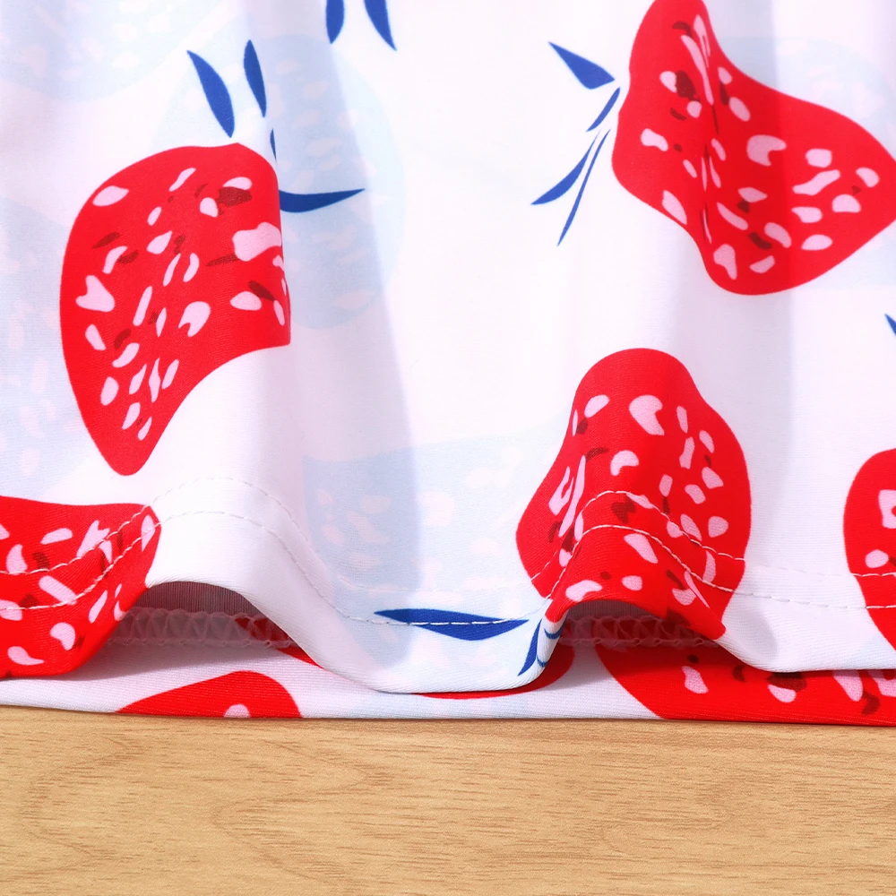 Traje de baño conjunto niña estampado de fresa manga larga - imagen 3
