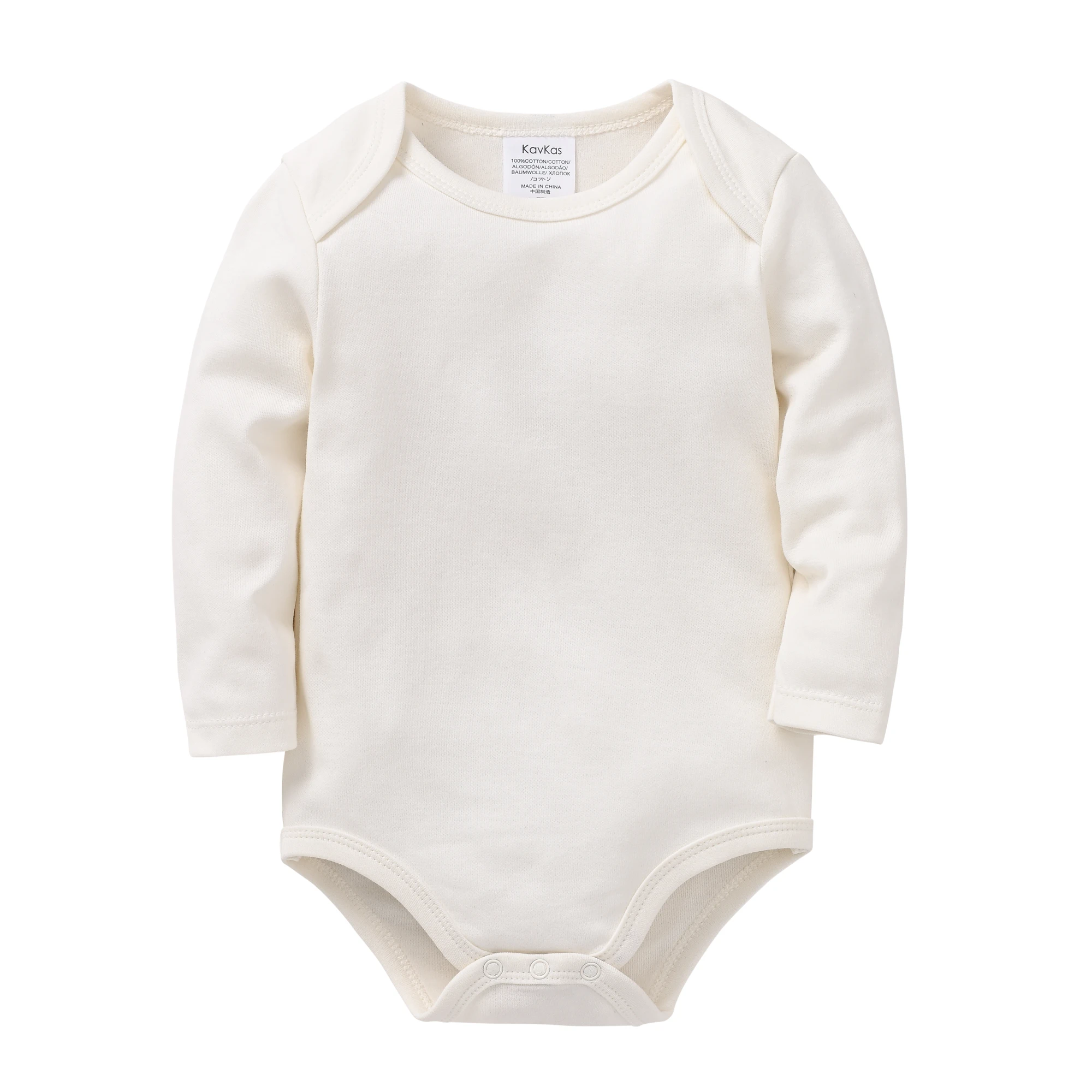 Body de bebé unisex Kavkas manga larga algodón liso recién nacido - imagen 2