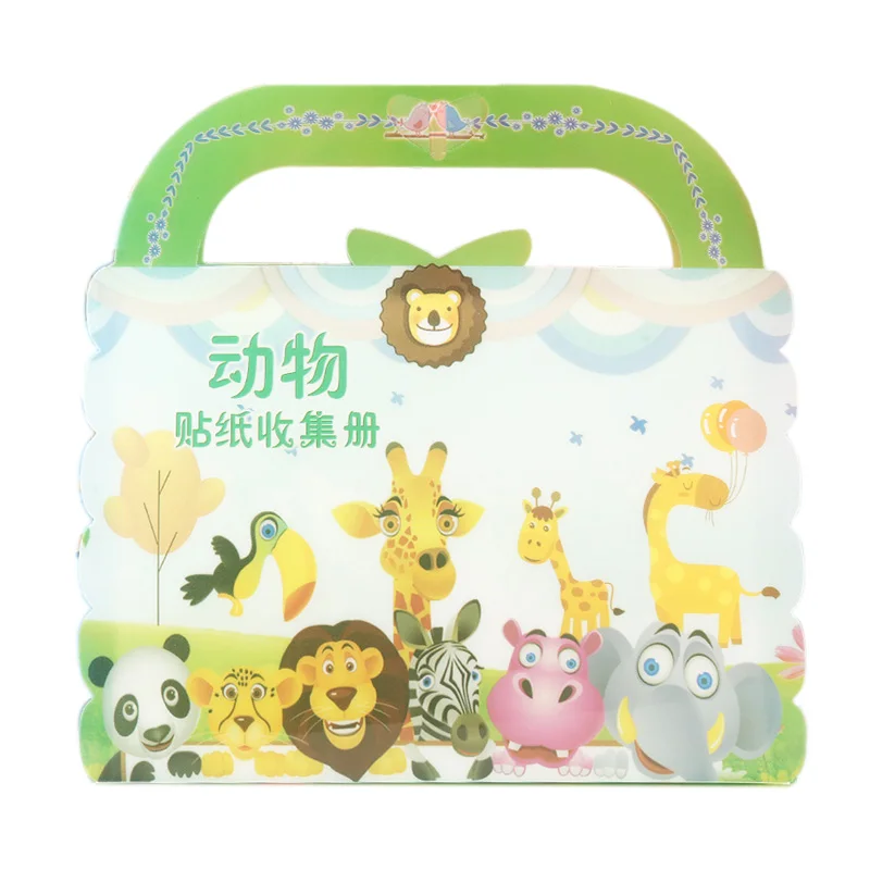 Álbum de pegatinas de zoológico infantil manual de aprendizaje temprano