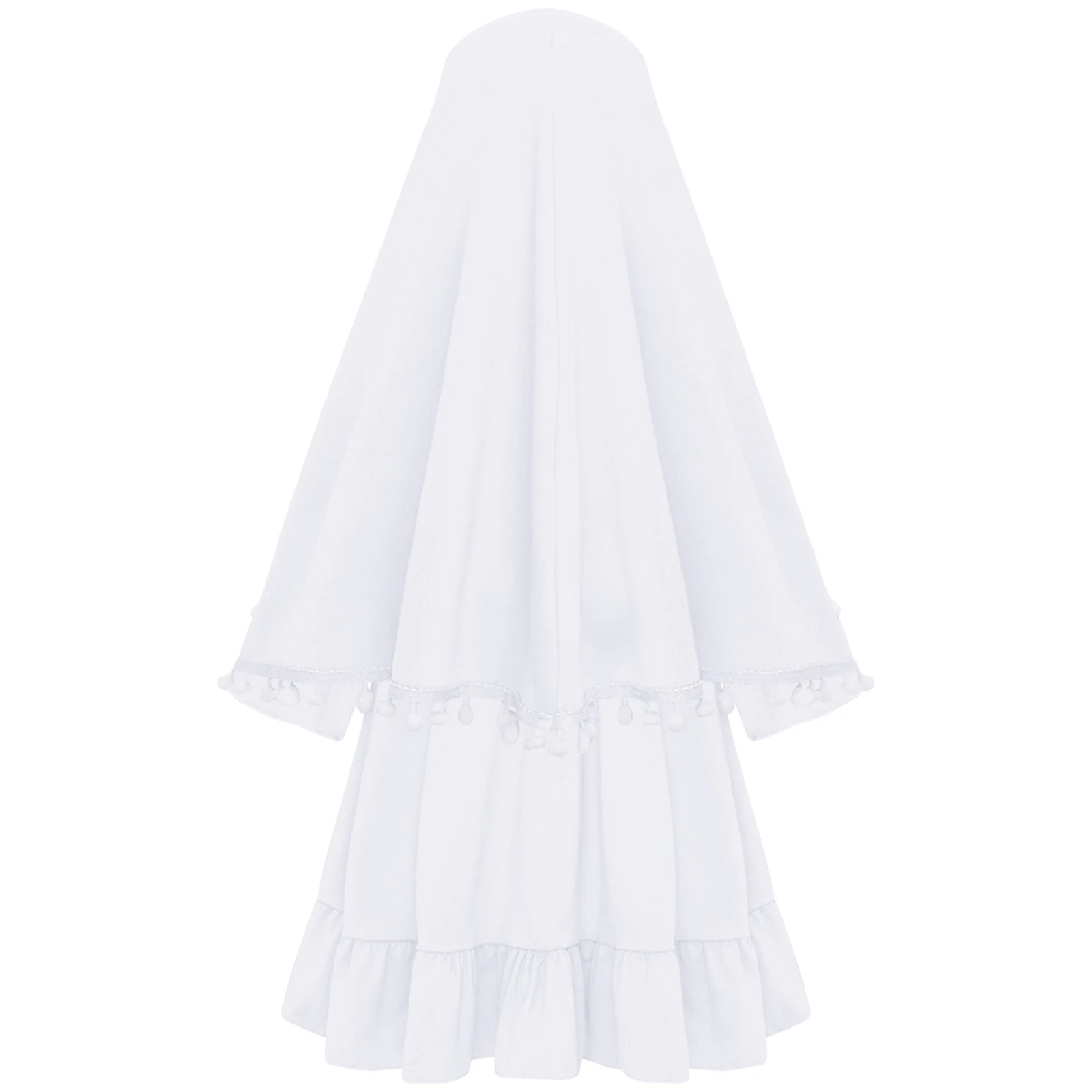 Bata musulmana para niña con hijab y borlas para Eid - imagen 5