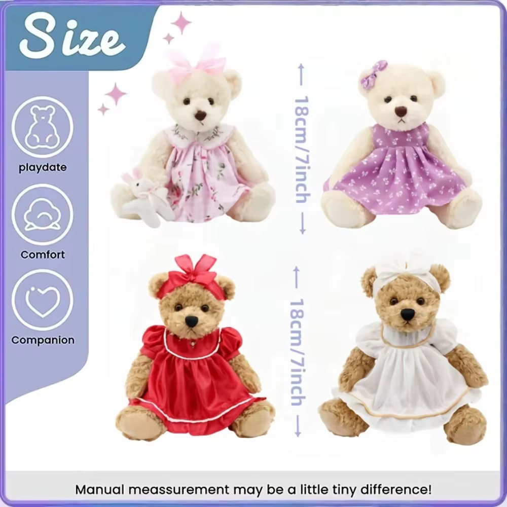 Osito de peluche suave con pijama infantil para abrazar - imagen 4