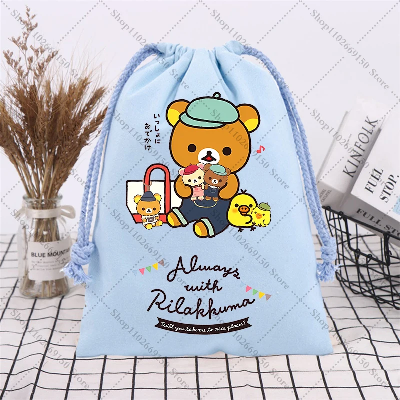 Bolsa de cuerdas Rilakkuma infantil de algodón - imagen 5