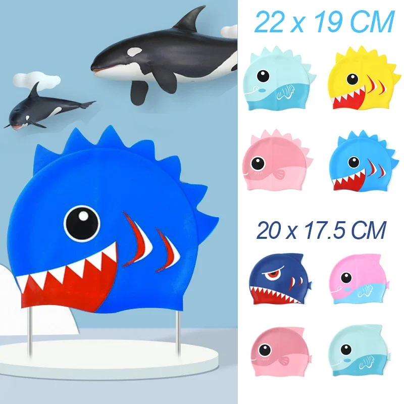 Gorro de natación silicona forma tiburón – protege orejas bebés niños - imagen 2